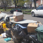 Garabage and junk on a yard
